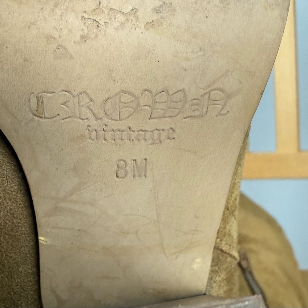 Crown Vintage Tan Suede Heeled Cowgirl Boots - Picture 6 of 16